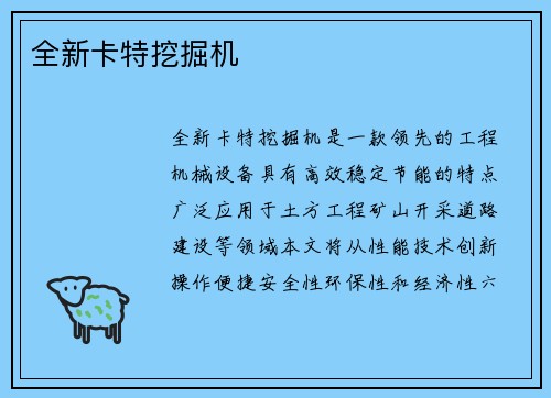 全新卡特挖掘机